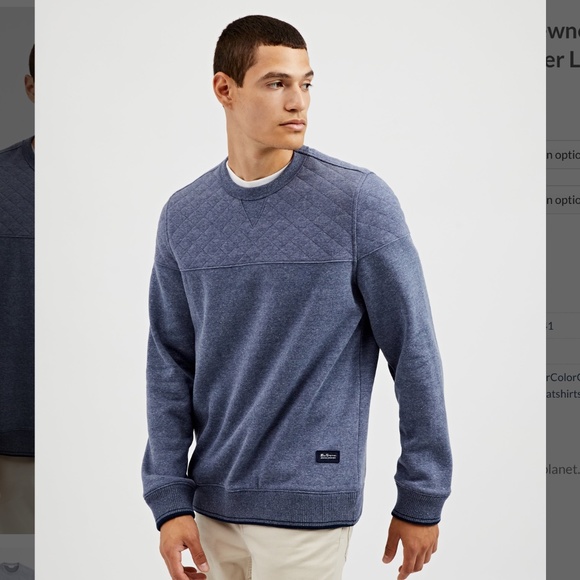 Ben Sherman QUILTED FLEECE CREWNECK SWEATSHIRT - blue medium nwot - Picture 4 of 8